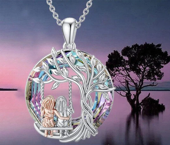Tree of Life Mother and Daughter Swing Pendant Necklace