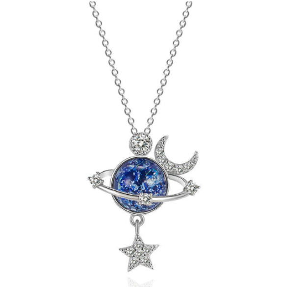 To our granddaughter Moon & Stars Planet Necklace
