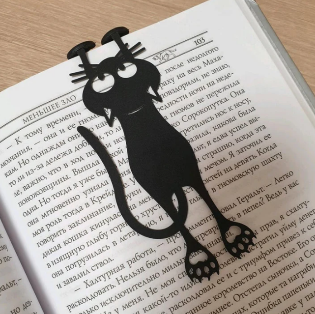 Cutout Black Kitten Bookmark * 5 pcs
